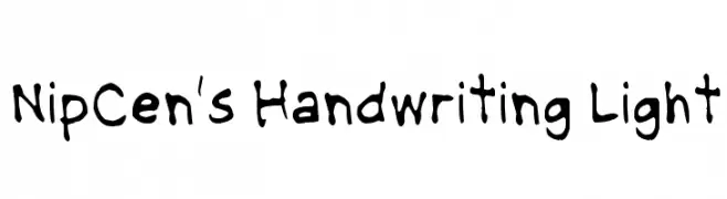 NipCen's Handwriting Light  フリーフォントのダウンロード