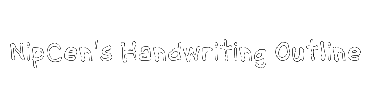 NipCen's Handwriting Outline Font