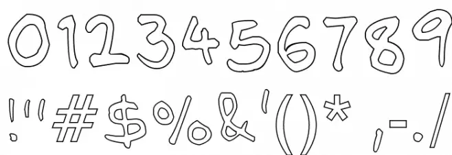 NipCen's Handwriting Outline Font OTHER CHARS