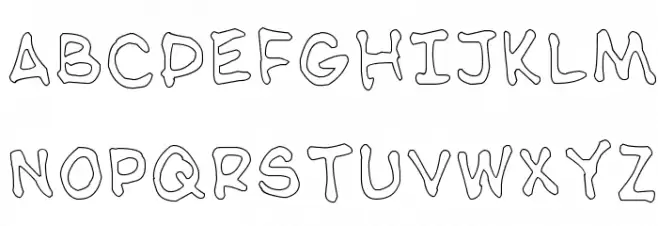 NipCen's Handwriting Outline फ़ॉन्ट अपरकेस