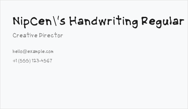 NipCen's Handwriting Regular Business Card