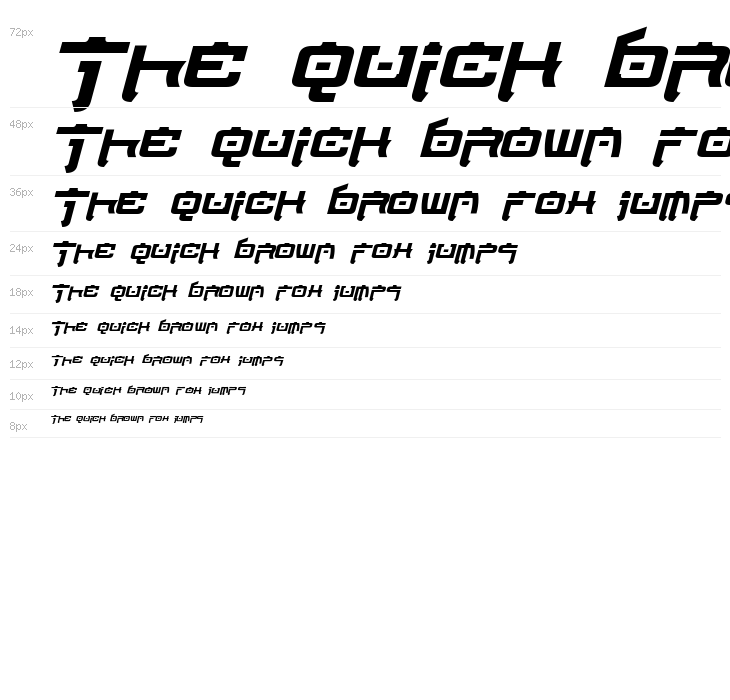 Nippon Tech Bold Italic Waterfall