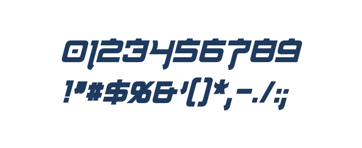 Nippon Tech Condensed Bold Italic Other Characters