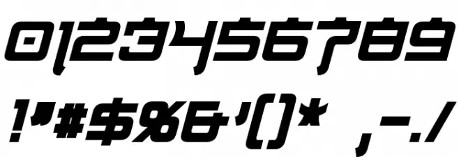 Nippon Tech Condensed Bold Italic Font OTHER CHARS