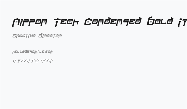 Nippon Tech Condensed Bold Italic Business Card
