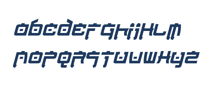 Nippon Tech Condensed Bold Italic Lowercase