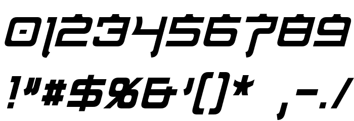 Nippon Tech Condensed Italic Font OTHER CHARS