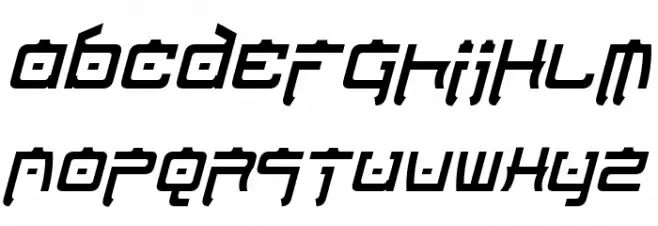 Nippon Tech Condensed Italic फ़ॉन्ट अपरकेस