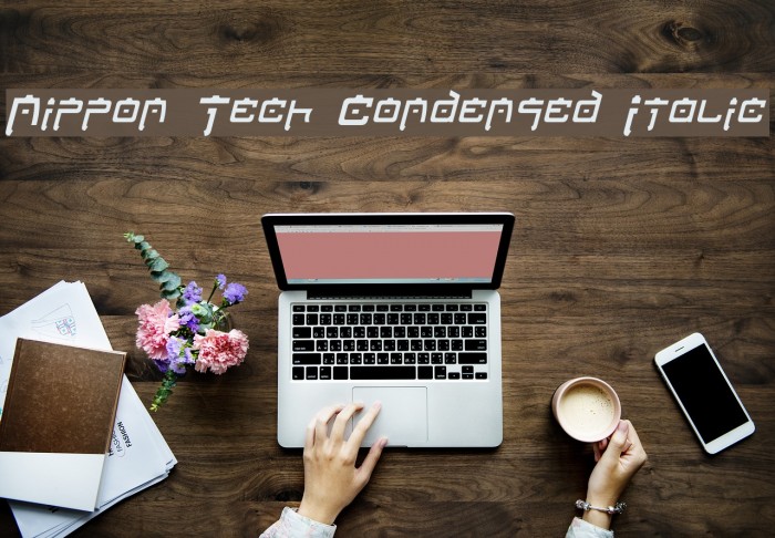 Nippon Tech Condensed Italic Font examples