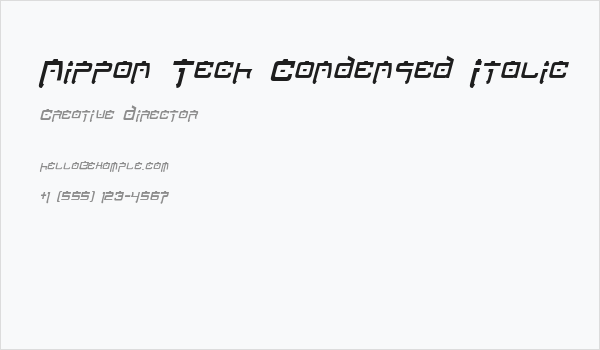 Nippon Tech Condensed Italic Business Card