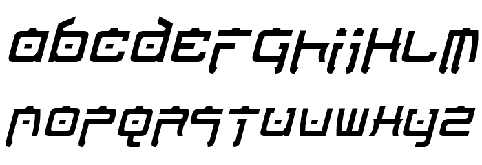 Nippon Tech Condensed Italic Font LOWERCASE