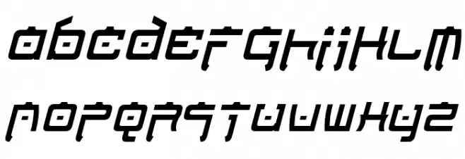 Nippon Tech Condensed Italic Шрифта строчной