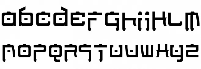 Nippon Tech Condensed Schriftart Kleinbuchstaben