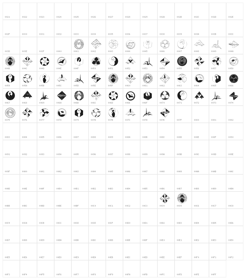 NipponsMonsBats Character Map
