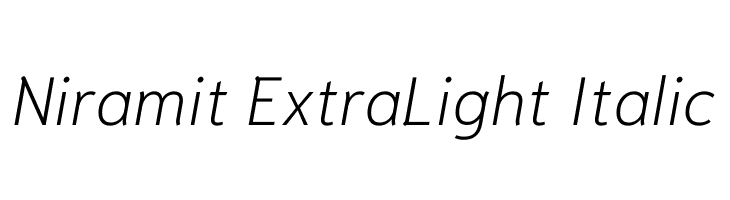 Niramit ExtraLight Italic Font
