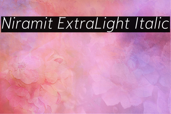 Niramit ExtraLight Italic Font examples