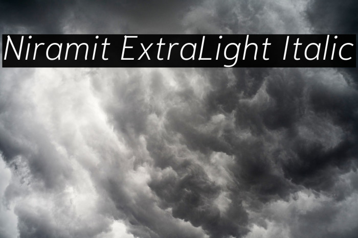 Niramit ExtraLight Italic Font examples
