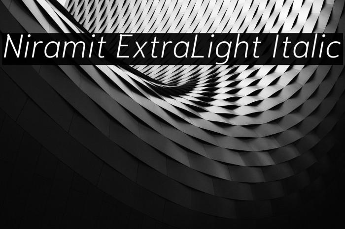 Niramit ExtraLight Italic Font examples