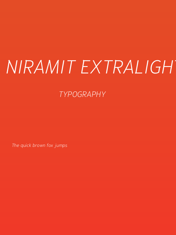 Niramit ExtraLight Italic Poster
