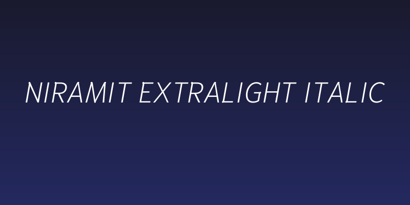 Niramit ExtraLight Italic Social Header
