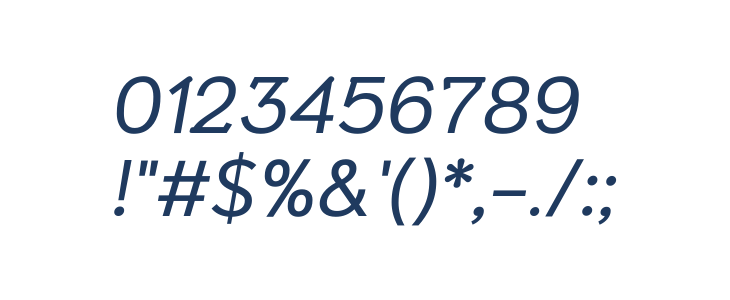 Niramit Italic Other Characters