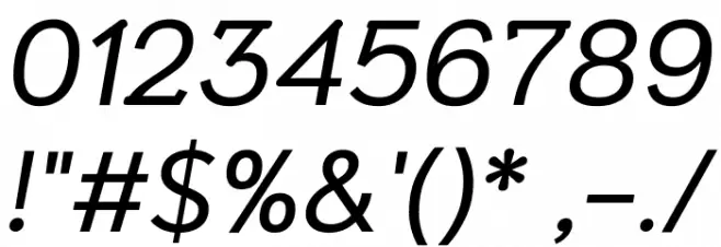 Niramit Italic Font OTHER CHARS