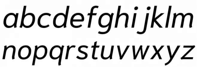 Niramit Italic Schriftart Kleinbuchstaben