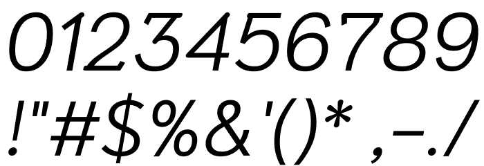 Niramit Light Italic Font OTHER CHARS