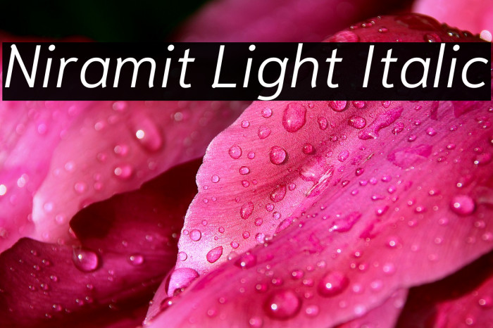Niramit Light Italic Font examples