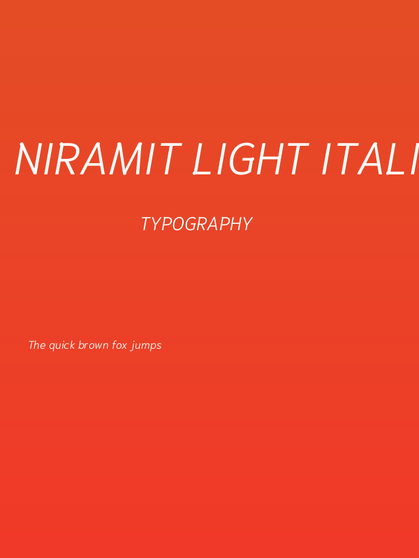 Niramit Light Italic Poster