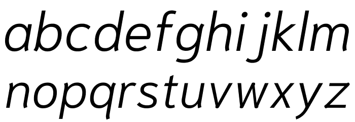 Niramit Light Italic Font LOWERCASE
