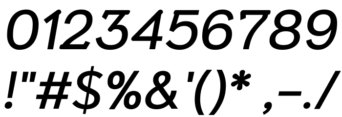 Niramit Medium Italic Font OTHER CHARS