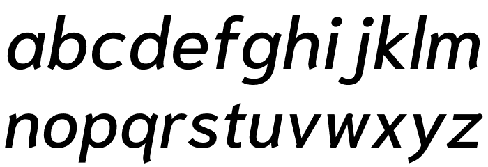 Niramit Medium Italic Font LOWERCASE