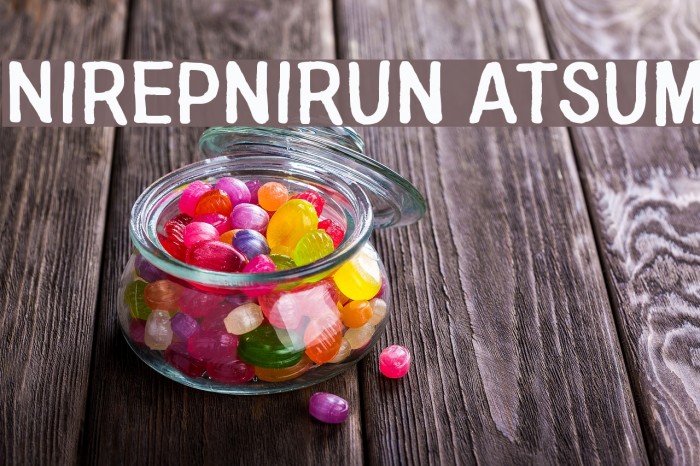 Nirepnirun atsum Font examples