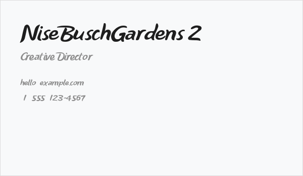NiseBuschGardens 2 Business Card