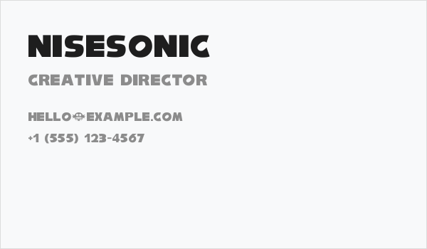 NiseSonic Business Card
