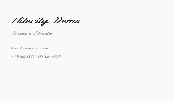 Nitecity Demo Business Card