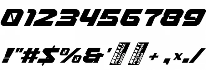 Nitro Chargers Personal Used Font OTHER CHARS