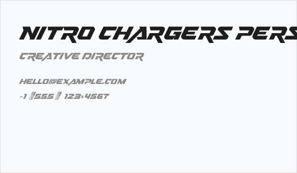 Nitro Chargers Personal Used Business Card