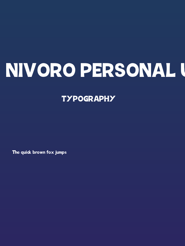 Nivoro PERSONAL USE ONLY! Poster