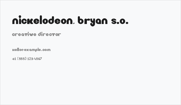 nickelodeon, Bryan S.O. Business Card