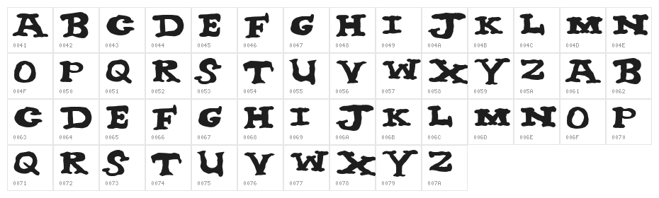 nighthour solid Character Map