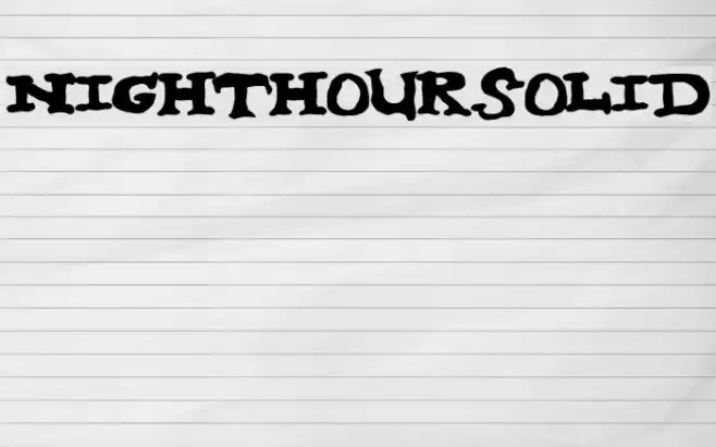 nighthour solid Font examples