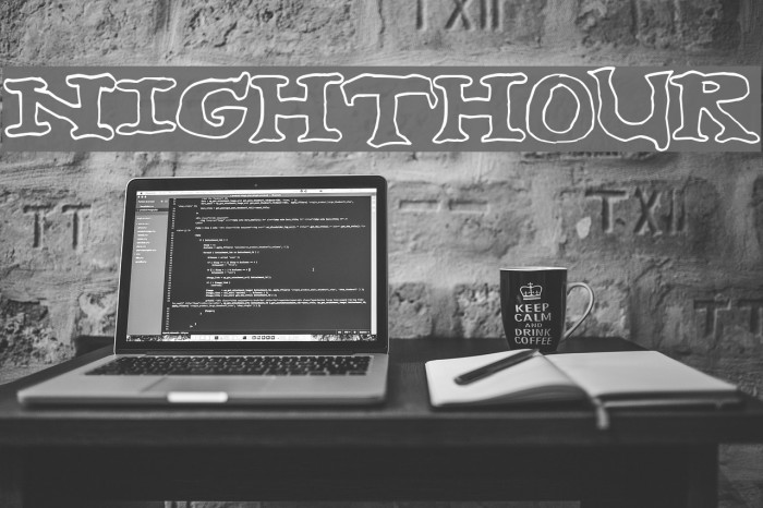 nighthour Font examples