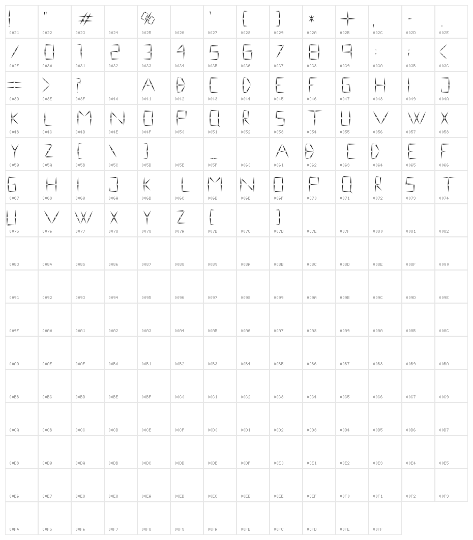 nineveh regular 1.0 Character Map