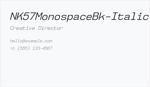 NK57MonospaceBk-Italic Business Card