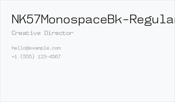 NK57MonospaceBk-Regular Business Card
