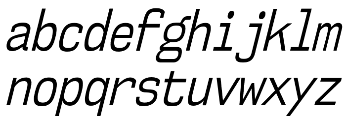 NK57MonospaceCdBk-Italic Font LOWERCASE