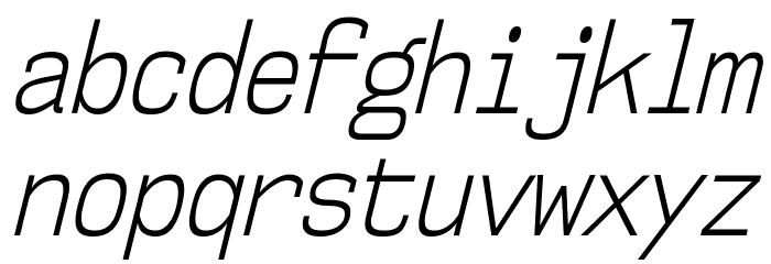 NK57MonospaceCdLt-Italic Font LOWERCASE
