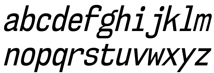NK57MonospaceCdRg-Italic Font LOWERCASE